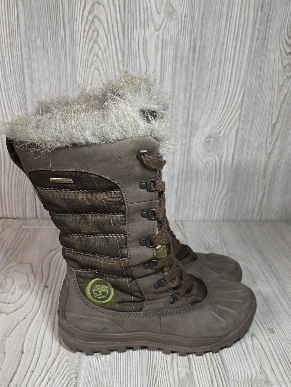 Timberland Mount Holly Waterproof Plaid Winter Snow Boots Womens Size 7.5
